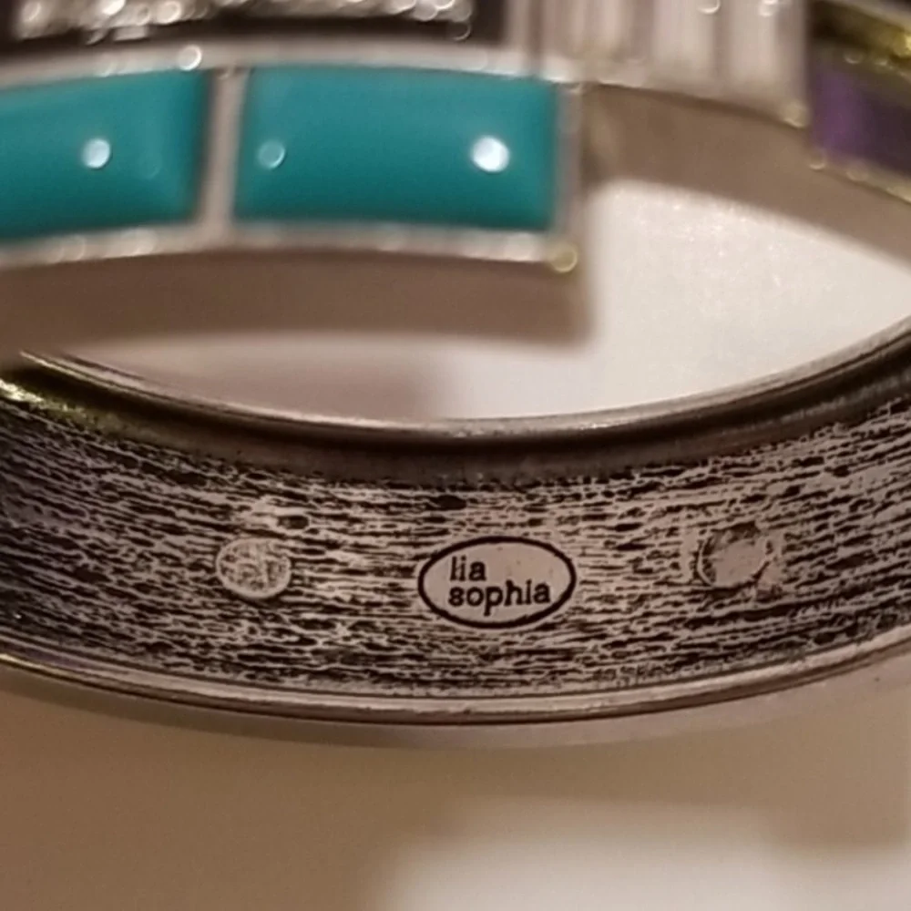 Art Deco Silver Bracelet NYE Party Statement Turquoise Red Carpet Retro NEW